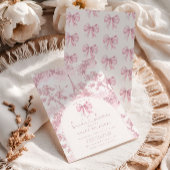 Toile de Jouy Bridal shower French Pink Bow Paris 招待状