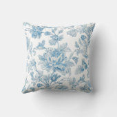 Toile-de-jouy Chinoiseries Blue Floral Pattern クッション (裏面)