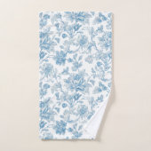 Toile-de-jouy Chinoiseries Blue Floral Pattern バスタオルセット (ハンドタオル)