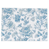 Toile-de-jouy Chinoiseries Blue Floral Pattern ラージペーパーバッグ (裏面)