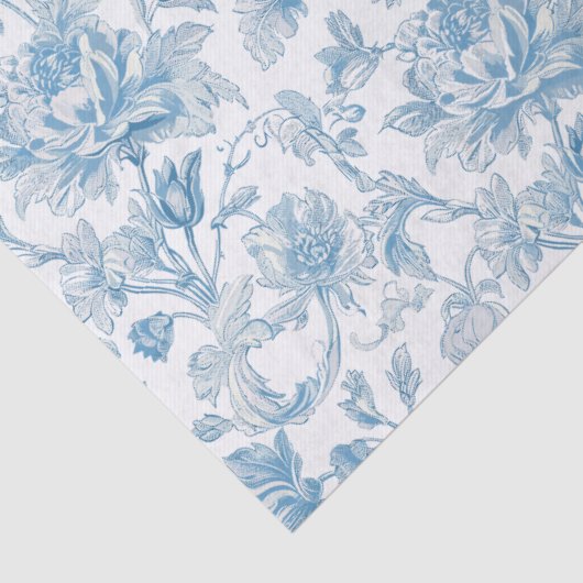Toile-de-jouy Chinoiseries Blue Floral Pattern 薄葉紙 (詳細)