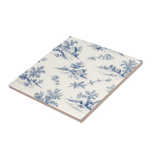 Toile de Jouy Countryside Seamless Pattern タイル (側面)