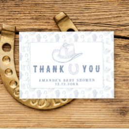 Toile De Jouy Cowboy Baby Showerありがとう サンキューカード