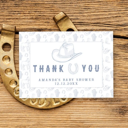 Toile De Jouy Cowboy Baby Showerありがとう サンキューカード