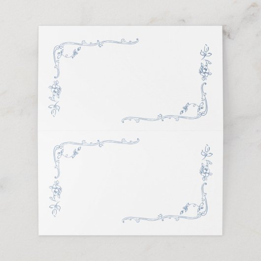 Toile de jouy elegant frame wedding プレイスカード (外部開封)