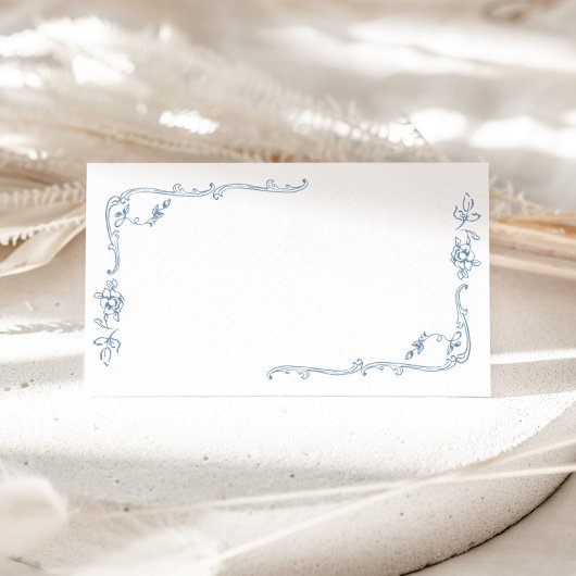 Toile de jouy elegant frame wedding プレイスカード
