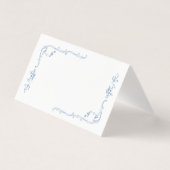 Toile de jouy elegant frame wedding place cards (正面)