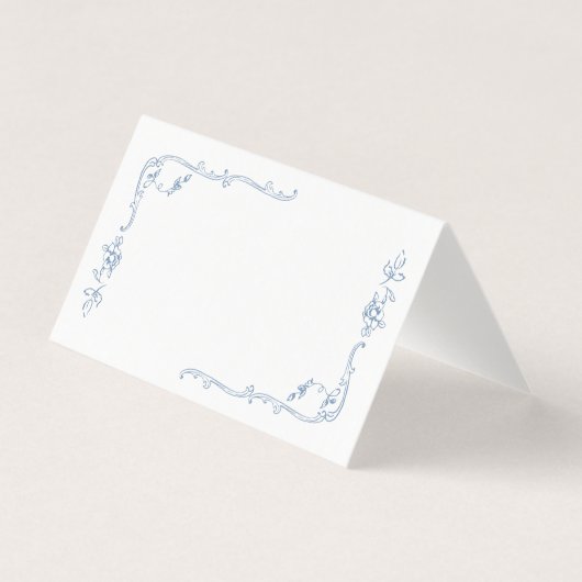 Toile de jouy elegant frame wedding place cards (正面)