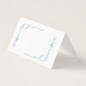 Toile de jouy elegant frame wedding place cards (裏面)