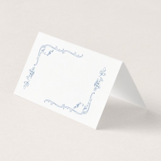 Toile de jouy elegant frame wedding place cards (裏面)