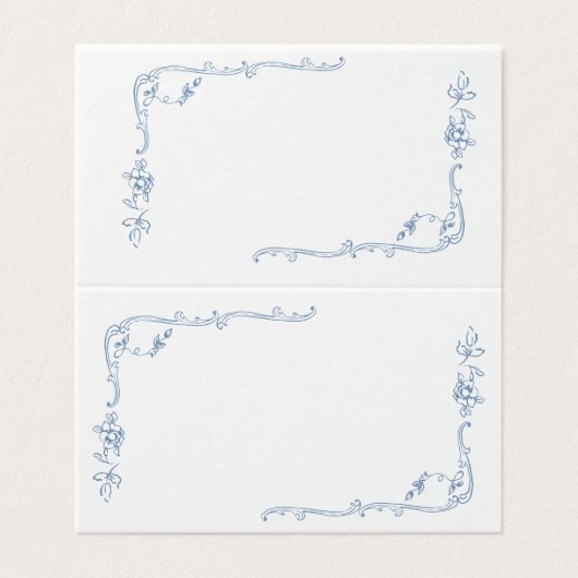 Toile de jouy elegant frame wedding place cards (外部フラット)