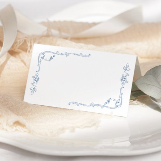 Toile de jouy elegant frame wedding place cards