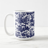 Toile de Jouy Four Parts Of The World blue pattern コーヒーマグカップ (左)