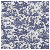 Toile de Jouy Four Parts Of The World blue pattern ファブリック (見本)