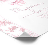 Toile de Jouy French Bow Pink Mimosa bar Poster ポスター (角)