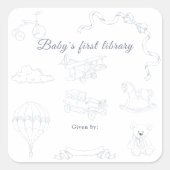 Toile de Jouy Nursery Baby's first library スクエアシール (正面)