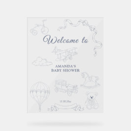 Toile de Jouy Nursery Welcome Baby Shower アクリルサイン