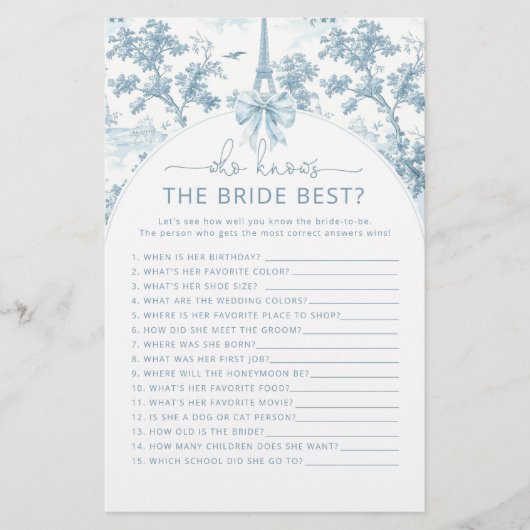 Toile de Jouy Paris花嫁ゲームを知っ最高のている人 (正面)