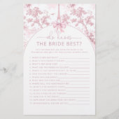 Toile de Jouy Paris Who knows the bride best game (正面)