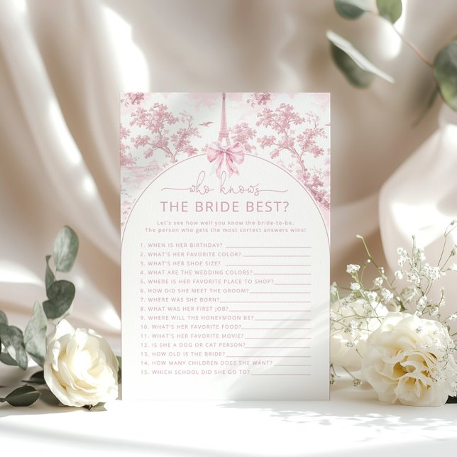 Toile de Jouy Paris Who knows the bride best game (クリエイターアップロード済み)