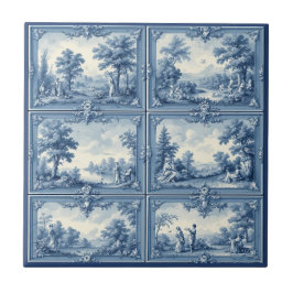 Toile De Jouy Pastoral Countryside Scenery Vintage タイル