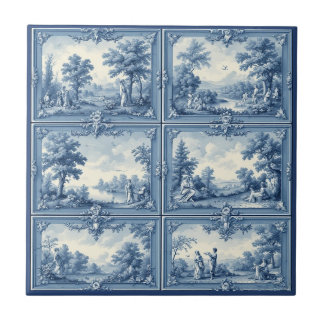 Toile De Jouy Pastoral Countryside Scenery Vintage タイル