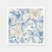 Toile-De-Jouy Pattern Wedding  スタンダードカクテルナプキン (正面)