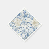 Toile-De-Jouy Pattern Wedding  スタンダードカクテルナプキン (角)