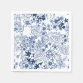 Toile-De-Jouy Pattern Wedding  スタンダードカクテルナプキン (正面)