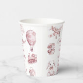 Toile De Jouy Pink Birthday Party 紙コップ (右)