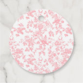 Toile de Jouy Pink Bow First 1st Birthday Decor フェイバータグ (裏面)