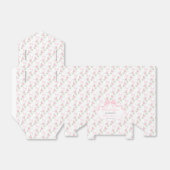 Toile De Jouy Pink Bow Girl Baby Shower フェイバーボックス (折り畳みなし)