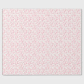 Toile de Jouy Pink Bow Girl First 1st Birthday ラッピングペーパー (フラット)