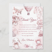 Toile De Jouy Pink Girl Baby Shower Party 招待状 (正面)