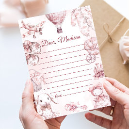 Toile De Jouy Pink Girl Capsule Noteメッセージカード 招待状