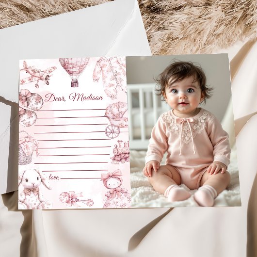 Toile De Jouy Pink Girl Capsule Note Message Card 招待状