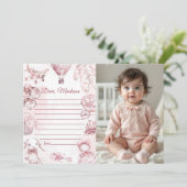 Toile De Jouy Pink Girl Capsule Note Message Card 招待状 (スタンド正面)