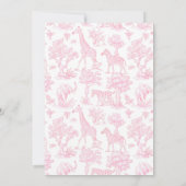 Toile de Jouy Pink Safari animals女の子 招待状 (裏面)