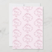 Toile de Jouy rocking horse Pink Baby Girl shower 招待状 (裏面)