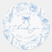 Toile de Jouy Safariベビーシャワーステッカー ラウンドシール (正面)