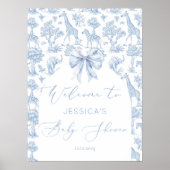 Toile de Jouy Safari動物赤ちゃんシャワーへようこそ ポスター (正面)