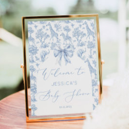 Toile de Jouy Safari動物赤ちゃんシャワーへようこそ ポスター