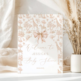 Toile de Jouy Safari動物赤ちゃんシャワーへようこそ ポスター