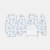 Toile de Jouy Safari animals dusty blue Baptism フェイバーボックス (折り畳みなし)