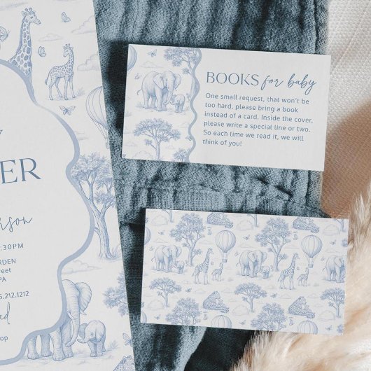 Toile De Jouy Safari Baby Shower Books for Baby 名刺