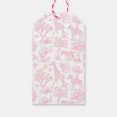 Toile de Jouy Safari Baby shower pink thank you ギフトタグ (裏面)