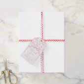 Toile de Jouy Safari Baby shower pink thank you ギフトタグ (より糸付き)