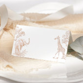 Toile de jouy Safari baby shower Place card
