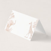 Toile de jouy Safari baby shower Place card (正面)