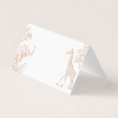 Toile de jouy Safari baby shower Place card (裏面)